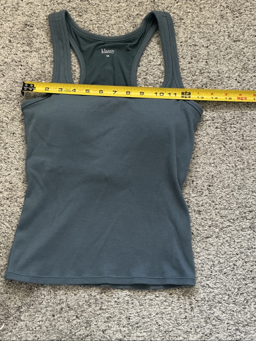 Klassy Network Ribbed Racerback Tank ~ Blue/Gray - Picture 5 of 9